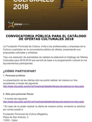 La Delegación de Cultura asesora a los artistas locales interesados en presentarse al catálogo 2018 de Diputación