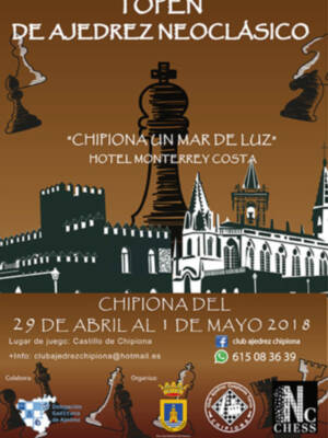 Un Open de ajedrez Neoclásico unirán en Chipiona deporte y turismo en el puente del 1 de mayo