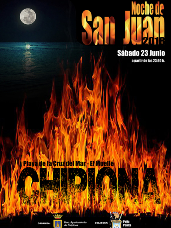 Noche de San Juan 2018 en la Playa de la Cruz del Mar - El Muelle, organizada por el Ayuntamiento de Chipiona, con colaboración de Peña.