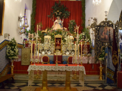 El Rvdo. Pedro José presidio la solemne función a la pastora  de Santa Marina.