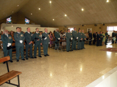 Misa en honor de la Virgen del Pilar, patrona de la Guardia Civil.