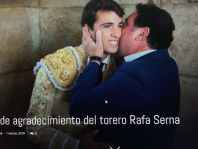 Rafael Serna Lirola  agradece todas las muestras de cariño recibida tras la perdida de su padre