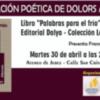 El Ateneo de Jerez presenta el libro de poemas de la valenciana Dolors Alberola: " Palabras para el frío "  este martes 30 de Abril