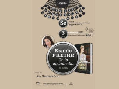 Espido Freire presenta mañana a las 19,30 horas, en la Biblioteca Infanta Elena de Sevilla, su libro  ‘De la melancolía’ (editorial Planeta).