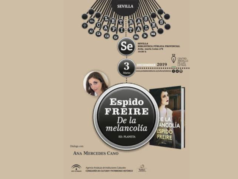 Espido Freire presenta mañana a las 19,30 horas, en la Biblioteca Infanta Elena de Sevilla, su libro ‘De la melancolía’ (editorial Planeta).