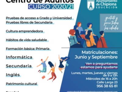 El Centro de Adultos abre un plazo de información sobre solicitud y matrícula para el próximo curso