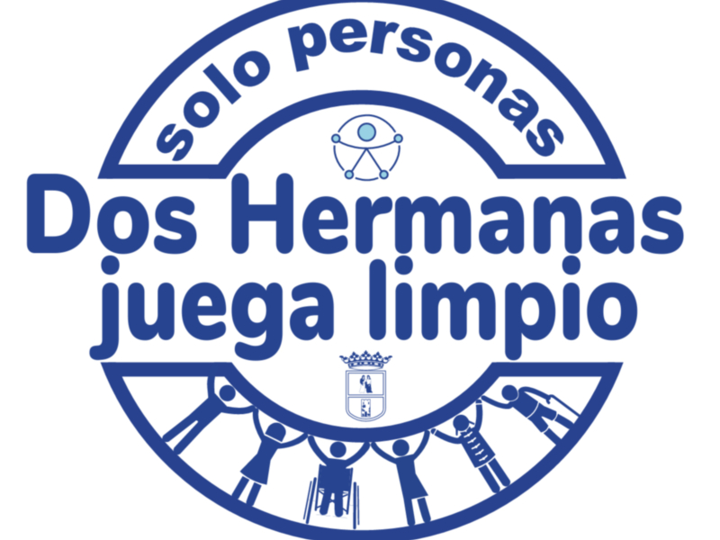 Logotipo de 'Dos Hermanas' con el lema 'Solo personas' y un símbolo de unidos, representando inclusión y comunidad.