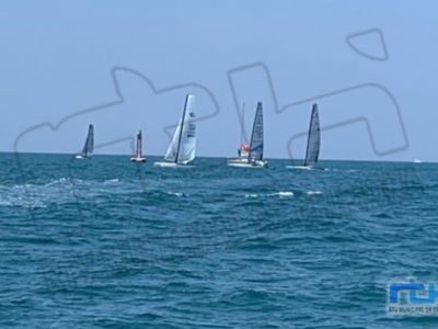 Juan Luis Páez, del Club Naútico Sevilla, primer clasificado en el Campeonato de Andalucía de Catamarán celebrado en Chipiona
