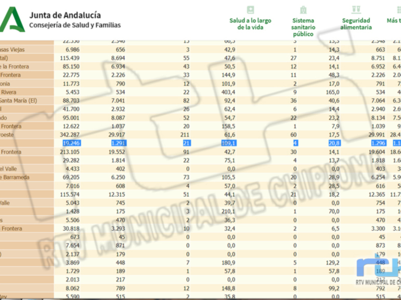 Un informe detallado de la Junta de Andalucía sobre salud, sistema sanitario público y seguridad alimentaria. Incluye datos específicos para diversas localidades de la región, como Béjar, Cádiz y Alcalá de Guadaíra. El informe es relevante para entender la situación sanitaria y alimentaria en diferentes áreas de Andalucía.