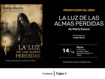 María Eslava presenta su novela "La luz de las almas perdidas" el martes 14 de diciembre en la Fundación Cajasol de Cádiz