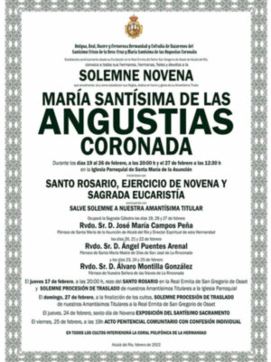 La Novena a la Virgen de las Angustias Ilipense Marca los Ejercicios Precuaresmales en Alcalá del Río