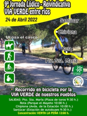 Marcha organizada por Ecologistas en Acción del Puerto, Rota y Sanlúcar y grupo CANS de Chipiona, para reclamar la construcción de la Vía Verde