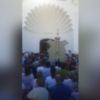 Imagen histórica, el Simpecado de Chipiona por primera vez en el interior del Santuario del Rocío