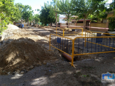 Las obras en la calle Langostino inicia la reanudación de las actuaciones del PFEA 2021 en Chipiona
