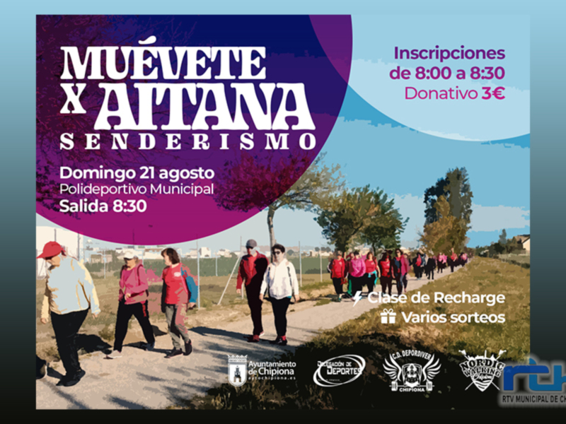 Inscripciones desde 8:00 a 8:30€. Domingo 21 agosto, Polideportivo Municipal de Chipiona. Salida a las 8:30. Varios sorteos incluidos.