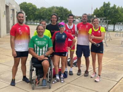 Tridente del Club Náutico Sevilla en el Campeonato del Mundo de remo paralímpico
