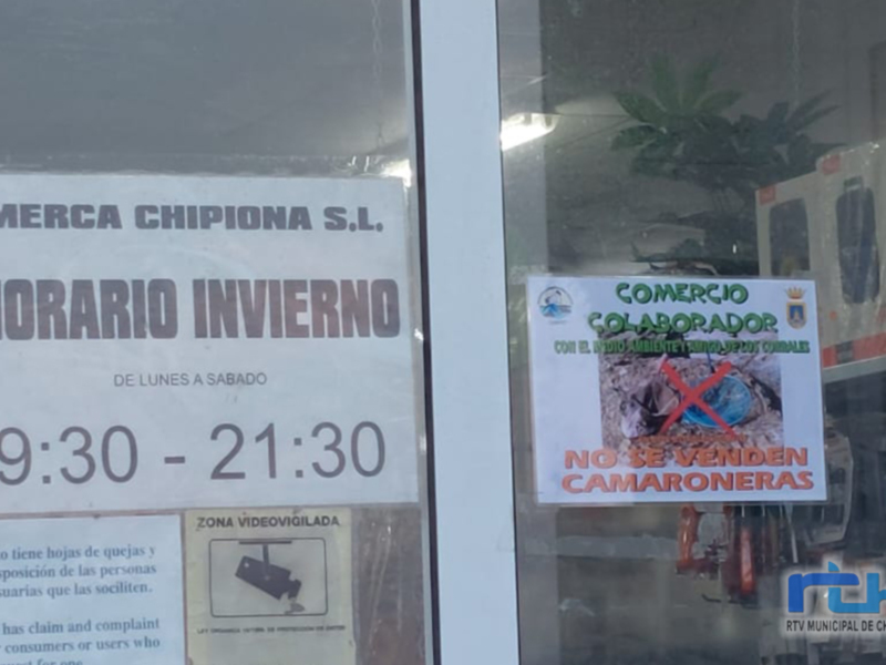 Mercedes Chipiona S.L. Horario Invierno: De Lunes a Sabado, 9:30 - 21:30. No se venden camaroneras. Zona Videovigilada.