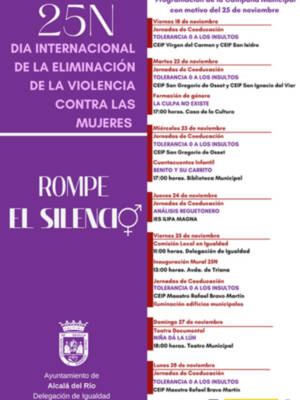 La apuesta por la formación de género es otro de los talleres que se llevará a cabo en esta programación por el Ayuntamiento de Alcalá del Río