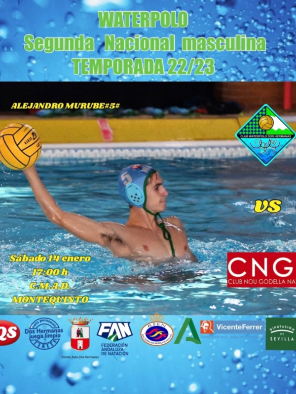 Waterpolo Segunda Nacional Masculina Temporada 2022/23. Sábado 14 de enero, 17:00 h. C.N.G.N vs. P.Q.S.
