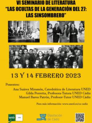 La UNED-Cádiz pone el foco en la obra de ‘Las ocultas de la Generación del 27’ en su VI seminario de Literatura Española  