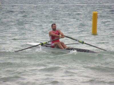 Podio sevillano en el Campeonato de España de remo beach sprint