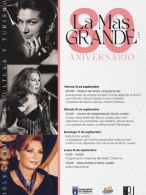 Marina Bernal ,Pilar  Boyero y Juan Mellado conmemora el 80 aniversario del nacimiento de Rocío Jurado con una charla en  Chipiona 
