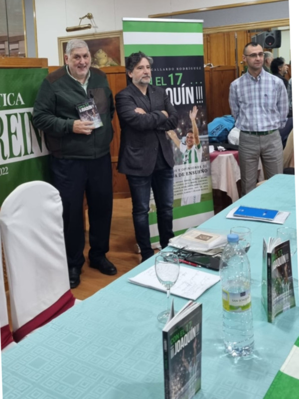 La Peña Bética Santo Reino de Jaén organizó la presentación de Con el 17... ¡¡¡Joaquín!!!, este domingo día 28 en el Restaurante La Verja