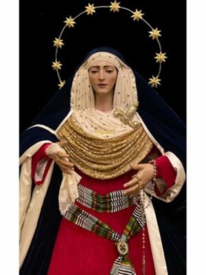 Maria Santisima de la Esperanza de Alcalá del Río vestida para la Cuaresma en Tiempo de penitencia, ayuno y abstinencia