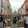 El Cristo de la Vera-cruz y María Santísima de las Angustias de Alcalá del Rio, en una procesión de traslado.  