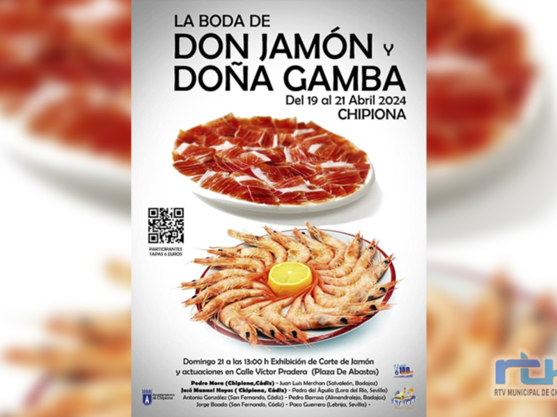 Exposición de Jamón y Gambas en Chipiona, del 19 al 21 de Abril 2024.