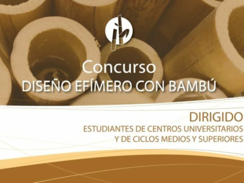Concurso de Diseño Efímero con Bambú dirigido a estudiantes de centros universitarios y ciclos medios y superiores.