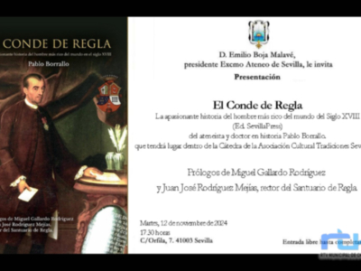 El martes 12 de noviembre se presentará en Sevilla el libro ‘El Conde de Regla’ de Pablo Borrallo  