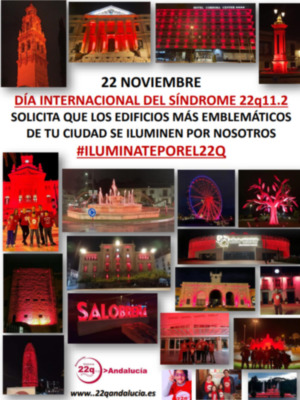 Recordatorio: Sevilla ilumina de rojo la Plaza de España por el Día Internacional del Síndrome 22q11 