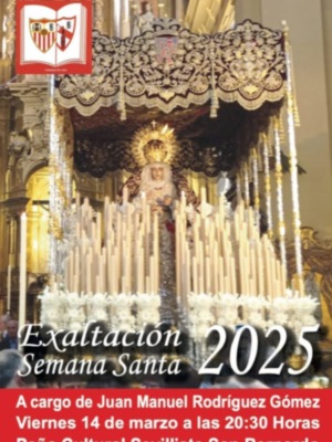 Juan Manuel Rodríguez,ofrecerá en la peña sevillista San Bernardo una exaltación de la Semana Santa