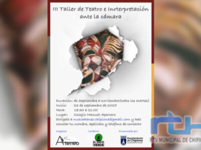 Nuevo Ateneo de Chipiona organiza un taller de teatro e interpretación ante la cámara