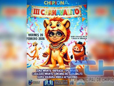 Nueve centros educativos de Chipiona participan mañana en Carnavalito