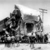 El choque de trenes en la estacion del Cuervo .