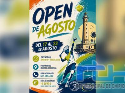 32 participantes en el Open de Tenis de agosto que comienza esta tarde en Chipiona