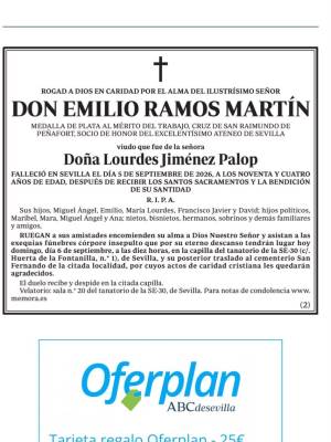  Ha fallecido Emilio Ramos, del Ilustre Colegio de Abogados de Sevilla durante muchos años