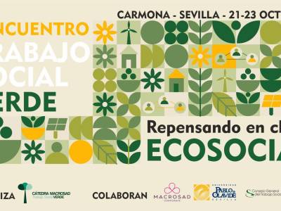 Cartel del I Encuentro de Trabajo Social Verde, en la Sede Olavide de Carmona.