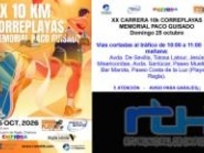 La carrera popular 10 Km. Correplayas-Memorial Paco Guisado agota sus 300 plazas para una edición  totalmente benéfica y con novedades en su recorrido