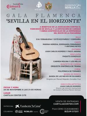 El 24 de noviembre a las 21 horas en el Cartuja Center tendrá lugar la Gala Flamenca “Sevilla en el horizonte”